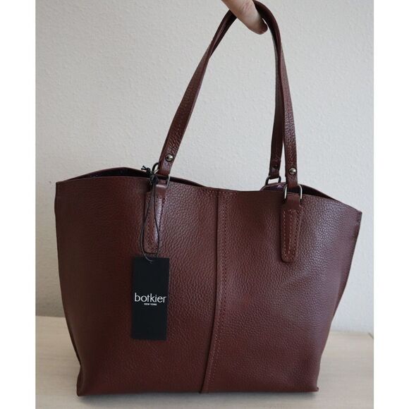 Botkier 21F2783HPMAL Large Brown Hudson Dual Handle Leather Tote Bag - Picture 3 of 15